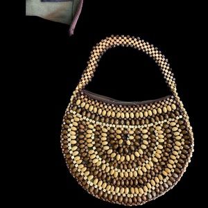 wood beaded handbag